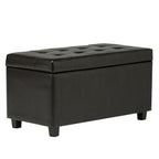 34" Brown And Dark Brown Tufted Ottoman With Storage