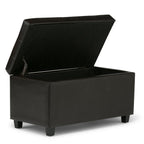 34" Brown And Dark Brown Tufted Ottoman With Storage