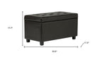34" Brown And Dark Brown Tufted Ottoman With Storage