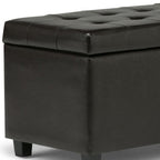 34" Brown And Dark Brown Tufted Ottoman With Storage