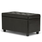 34" Brown And Dark Brown Tufted Ottoman With Storage