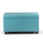 34" Chocolate And Dark Brown Tufted Ottoman With Storage