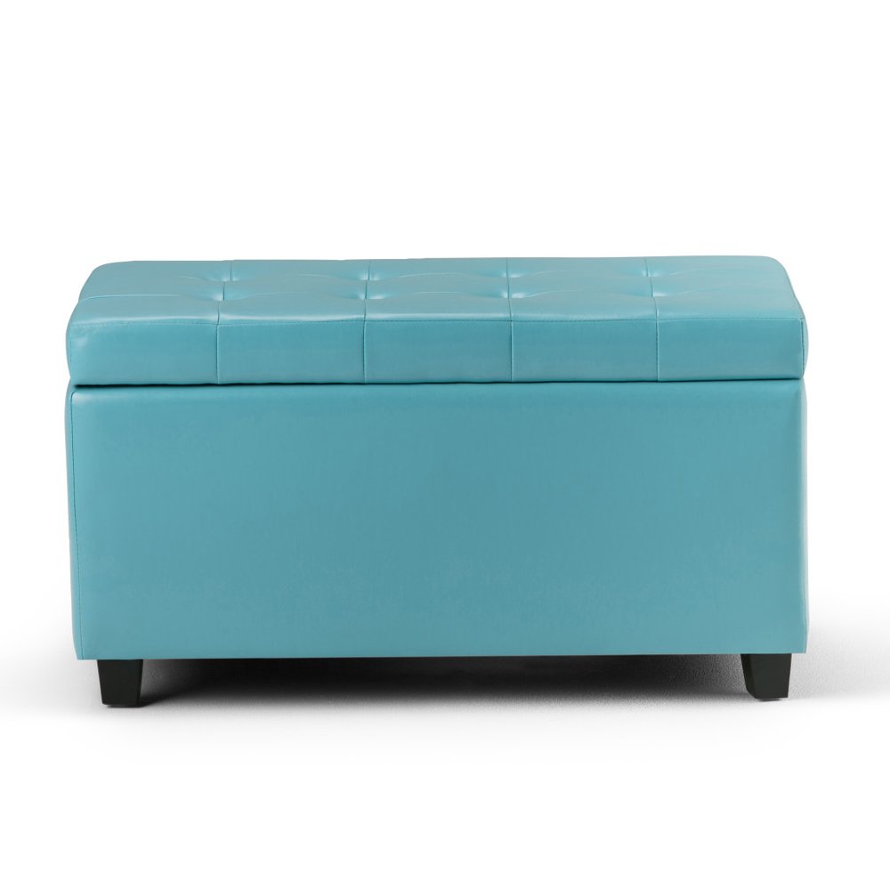 34" Chocolate And Dark Brown Tufted Ottoman With Storage