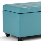 34" Chocolate And Dark Brown Tufted Ottoman With Storage