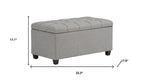 33" Cream and Espresso Tufted Faux Leather and Solid Wood Upholstered Storage Bench With Flip Top
