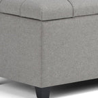 33" Cream and Espresso Tufted Faux Leather and Solid Wood Upholstered Storage Bench With Flip Top