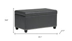 33" Brown and Espresso Faux Leather and Solid Wood Upholstered Storage Bench With Flip Top