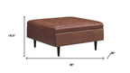 38" Brown Tufted Ottoman With Storage