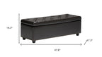 48" Coffee And Dark Brown Tufted Ottoman With Storage