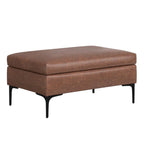 36" Brown And Black Ottoman With Storage