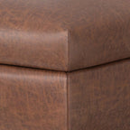 36" Brown And Black Ottoman With Storage