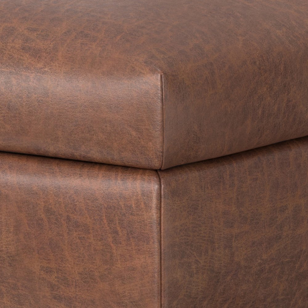 36" Brown And Black Ottoman With Storage