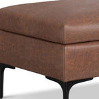 36" Brown And Black Ottoman With Storage