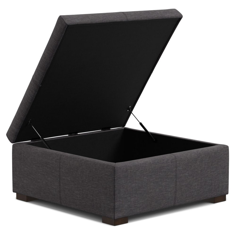36" Brown And Walnut Ottoman With Storage