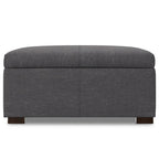 36" Brown And Walnut Ottoman With Storage