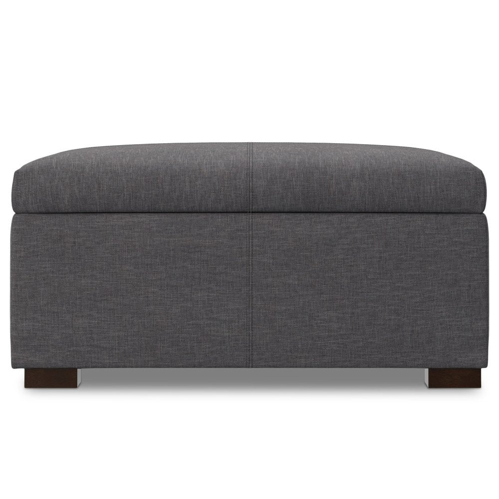 36" Brown And Walnut Ottoman With Storage