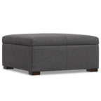 36" Brown And Walnut Ottoman With Storage
