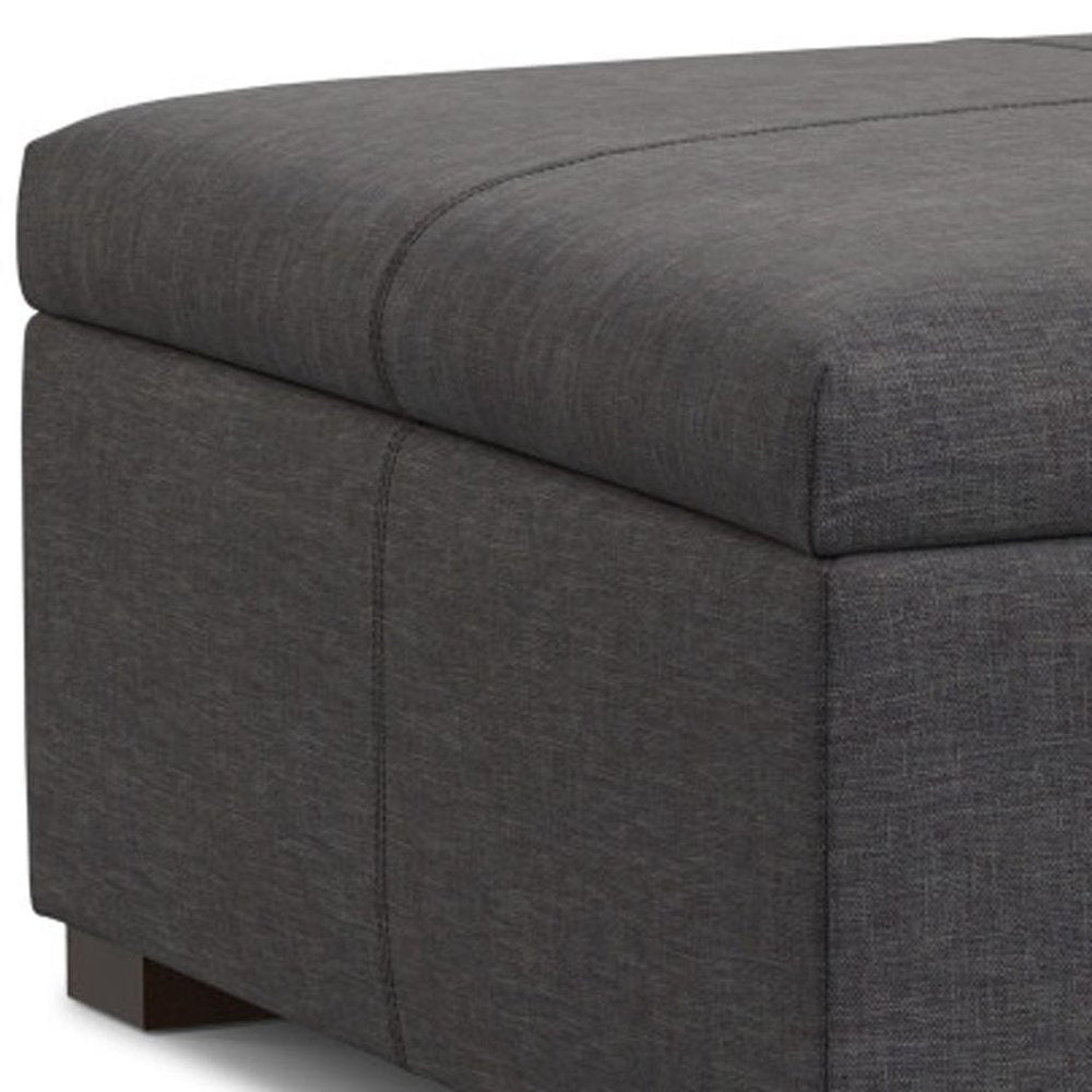 36" Brown And Walnut Ottoman With Storage