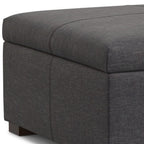 36" Brown And Walnut Ottoman With Storage