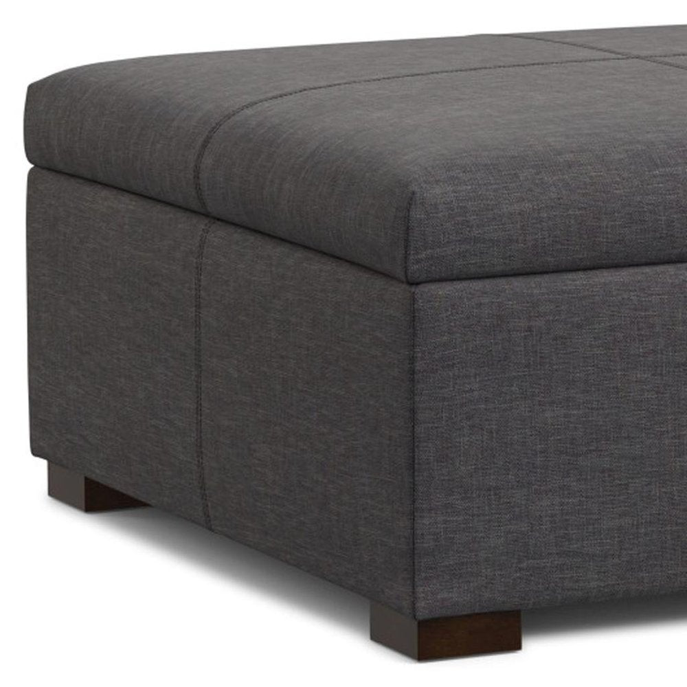 36" Brown And Walnut Ottoman With Storage