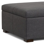 36" Brown And Walnut Ottoman With Storage