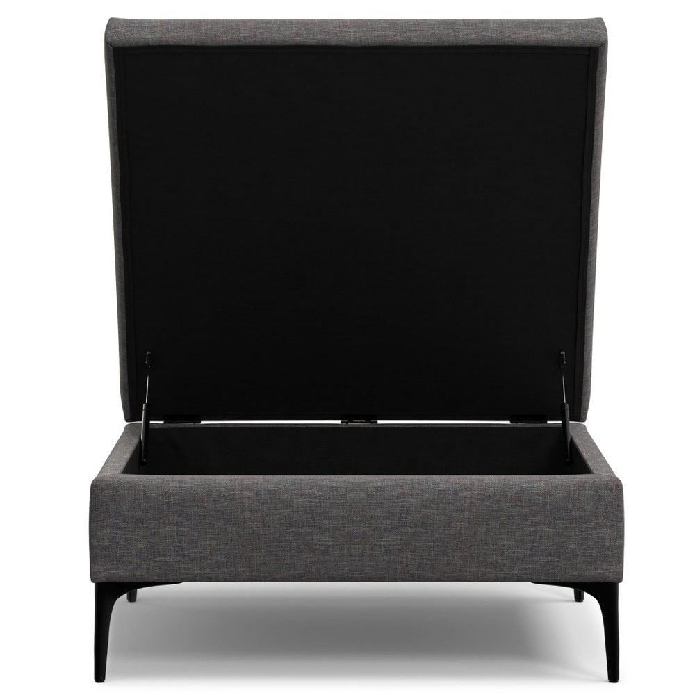 36" Cloud And Black Ottoman With Storage