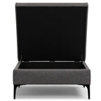 36" Cloud And Black Ottoman With Storage