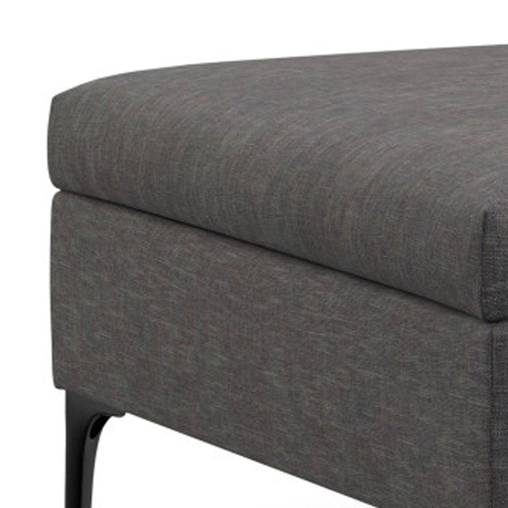 36" Cloud And Black Ottoman With Storage