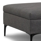 36" Cloud And Black Ottoman With Storage