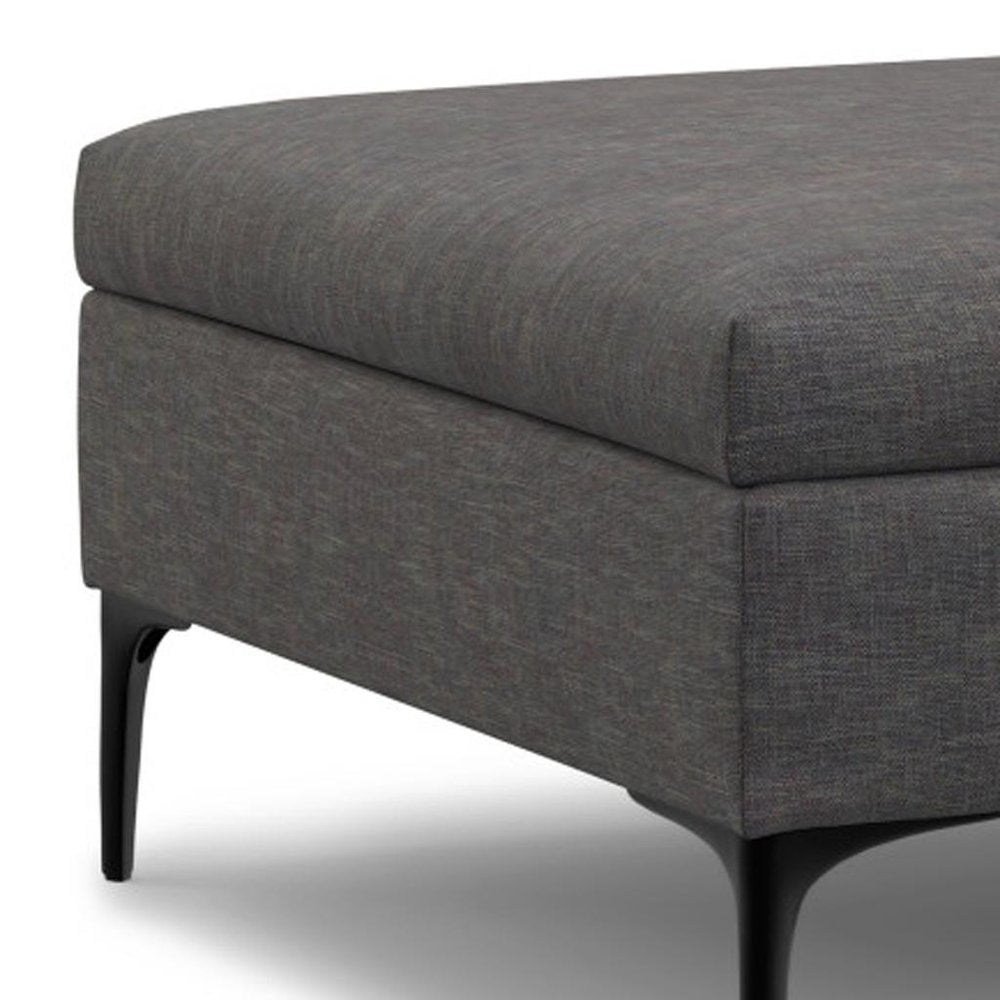 36" Cloud And Black Ottoman With Storage