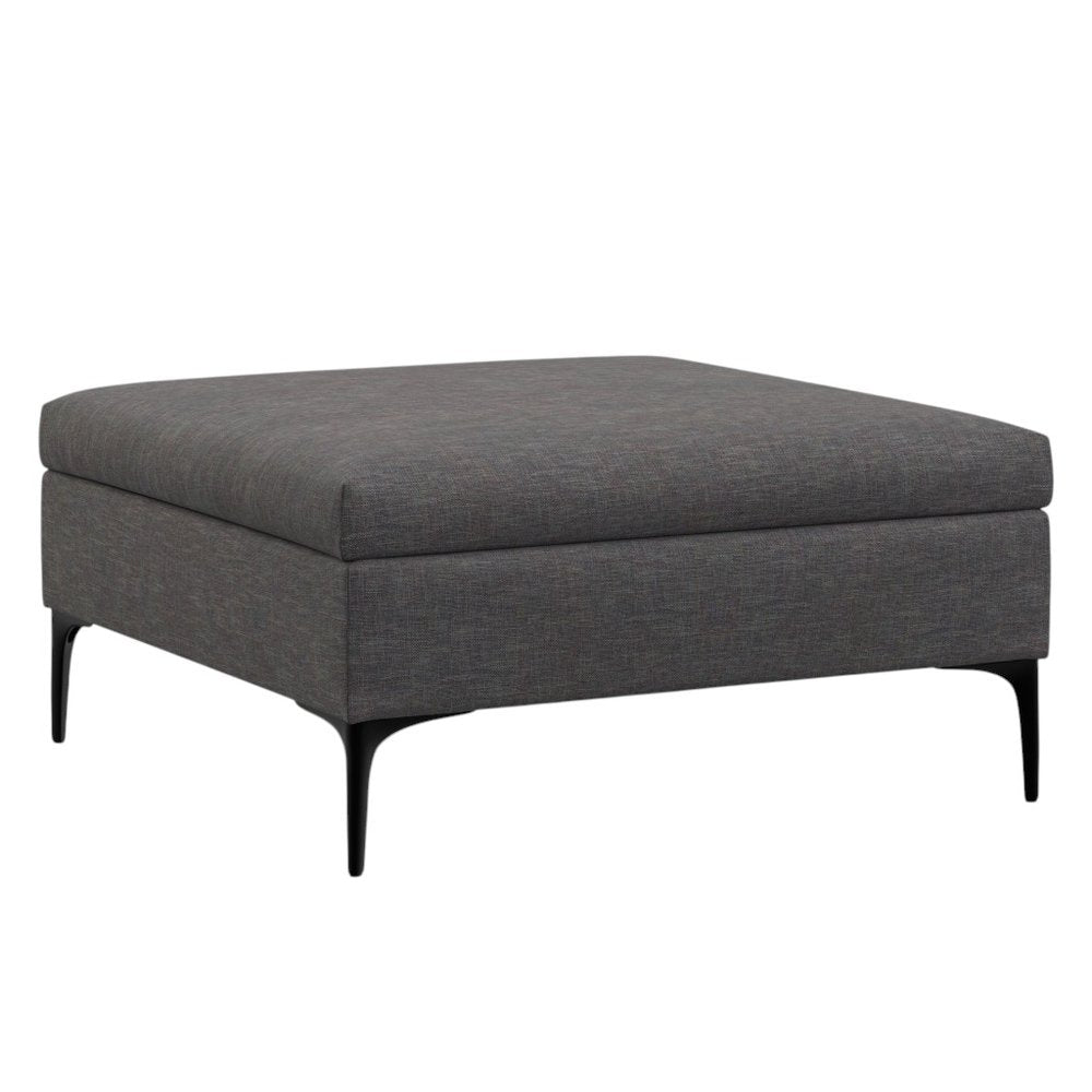 36" Cloud And Black Ottoman With Storage
