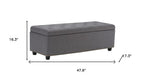 48" Slate Gray And Dark Brown Tufted Ottoman With Storage