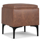 18" Cloud And Black Ottoman With Storage