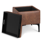 18" Cloud And Black Ottoman With Storage