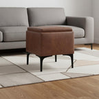 18" Cloud And Black Ottoman With Storage