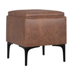 18" Cloud And Black Ottoman With Storage