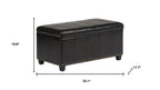 33" Brown and Espresso Faux Leather and Solid Wood Upholstered Storage Bench With Flip Top