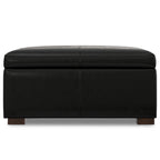36" Black And Walnut Ottoman With Storage