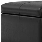 36" Black And Walnut Ottoman With Storage