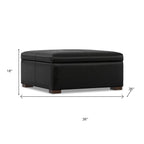 36" Black And Walnut Ottoman With Storage