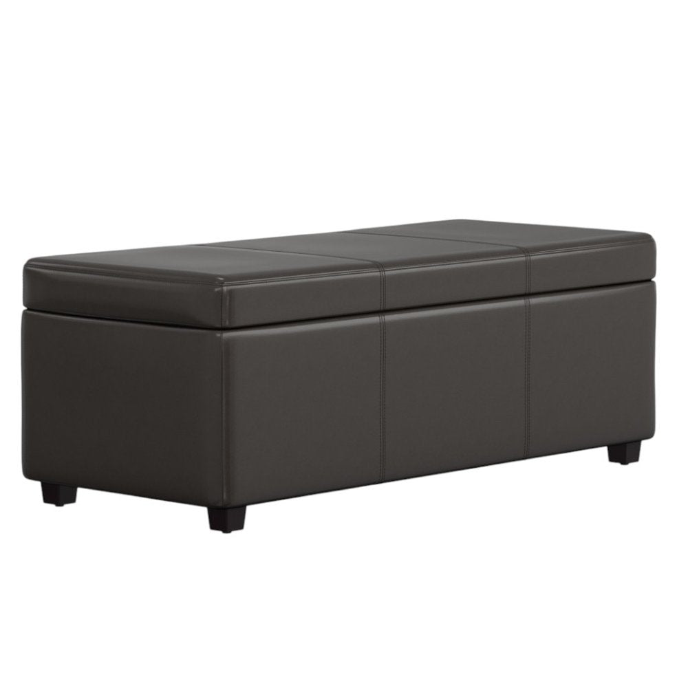 44" Brown And Dark Brown Ottoman With Storage