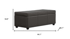 44" Brown And Dark Brown Ottoman With Storage