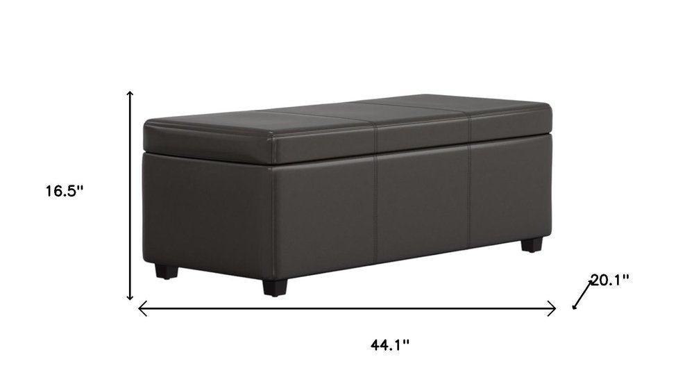 44" Brown And Dark Brown Ottoman With Storage