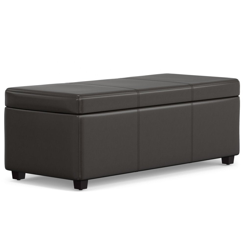 44" Brown And Dark Brown Ottoman With Storage