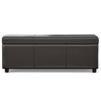 44" Brown And Dark Brown Ottoman With Storage