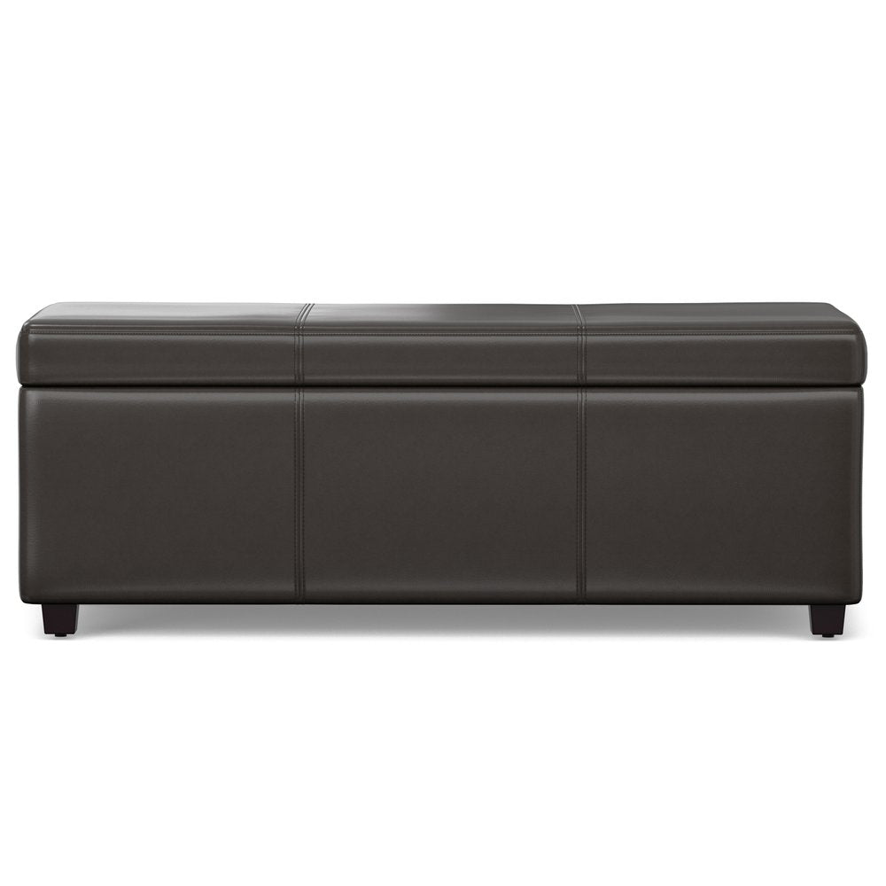 44" Brown And Dark Brown Ottoman With Storage