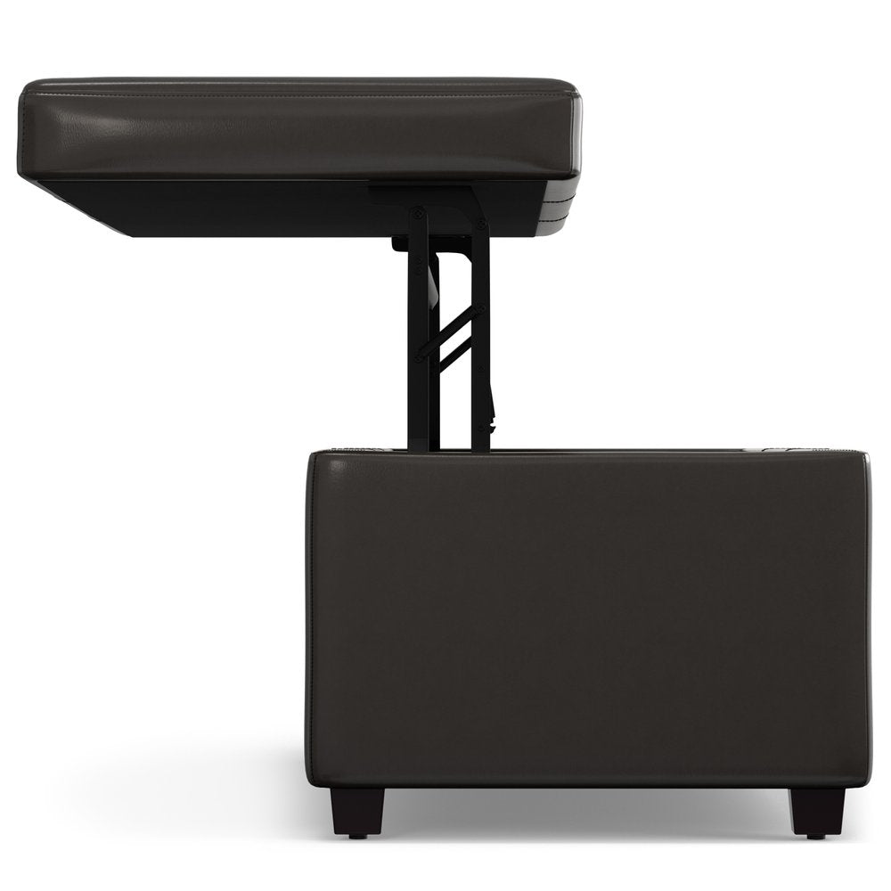 44" Brown And Dark Brown Ottoman With Storage