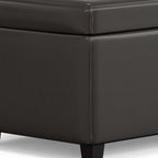 44" Brown And Dark Brown Ottoman With Storage