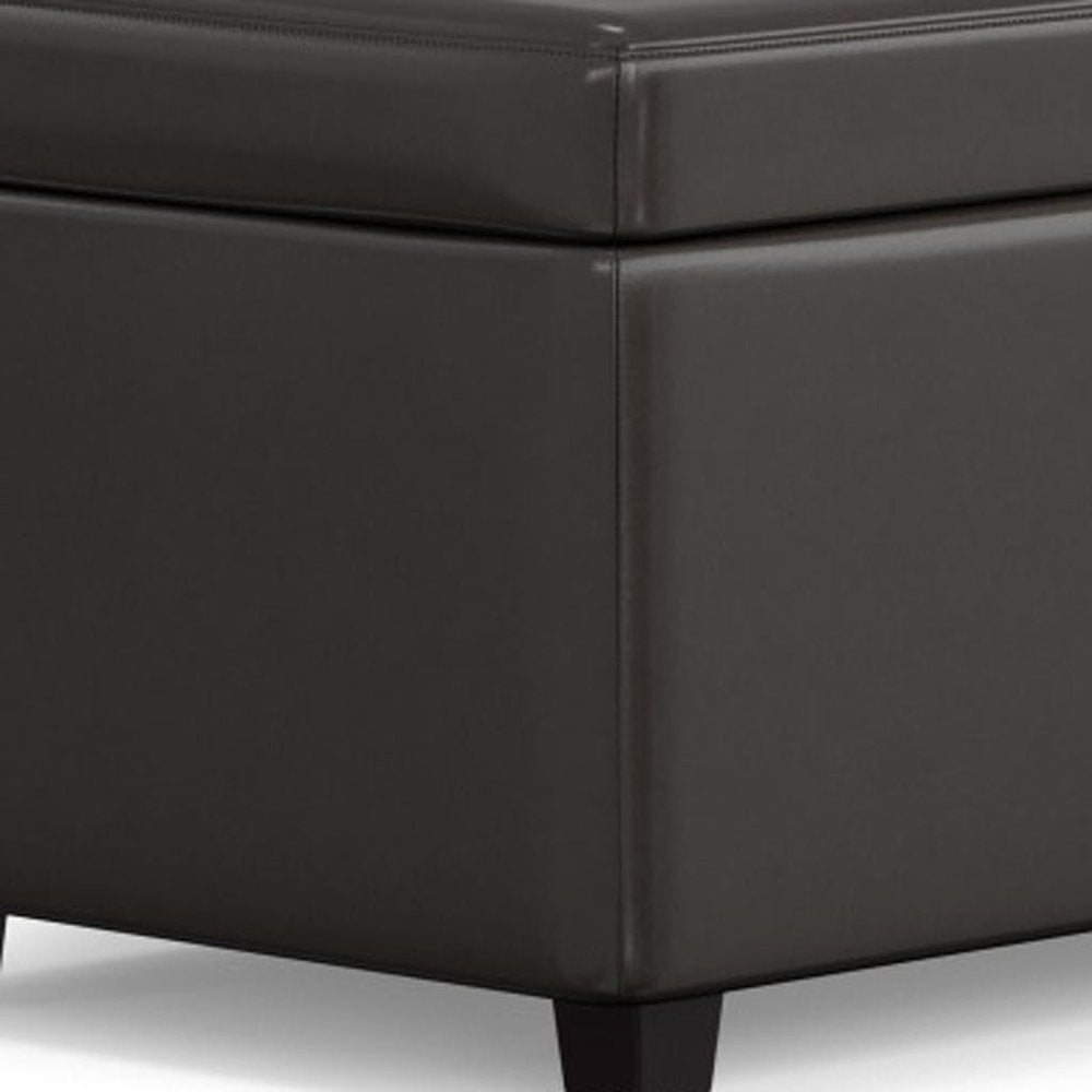 44" Brown And Dark Brown Ottoman With Storage