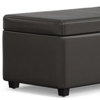44" Brown And Dark Brown Ottoman With Storage